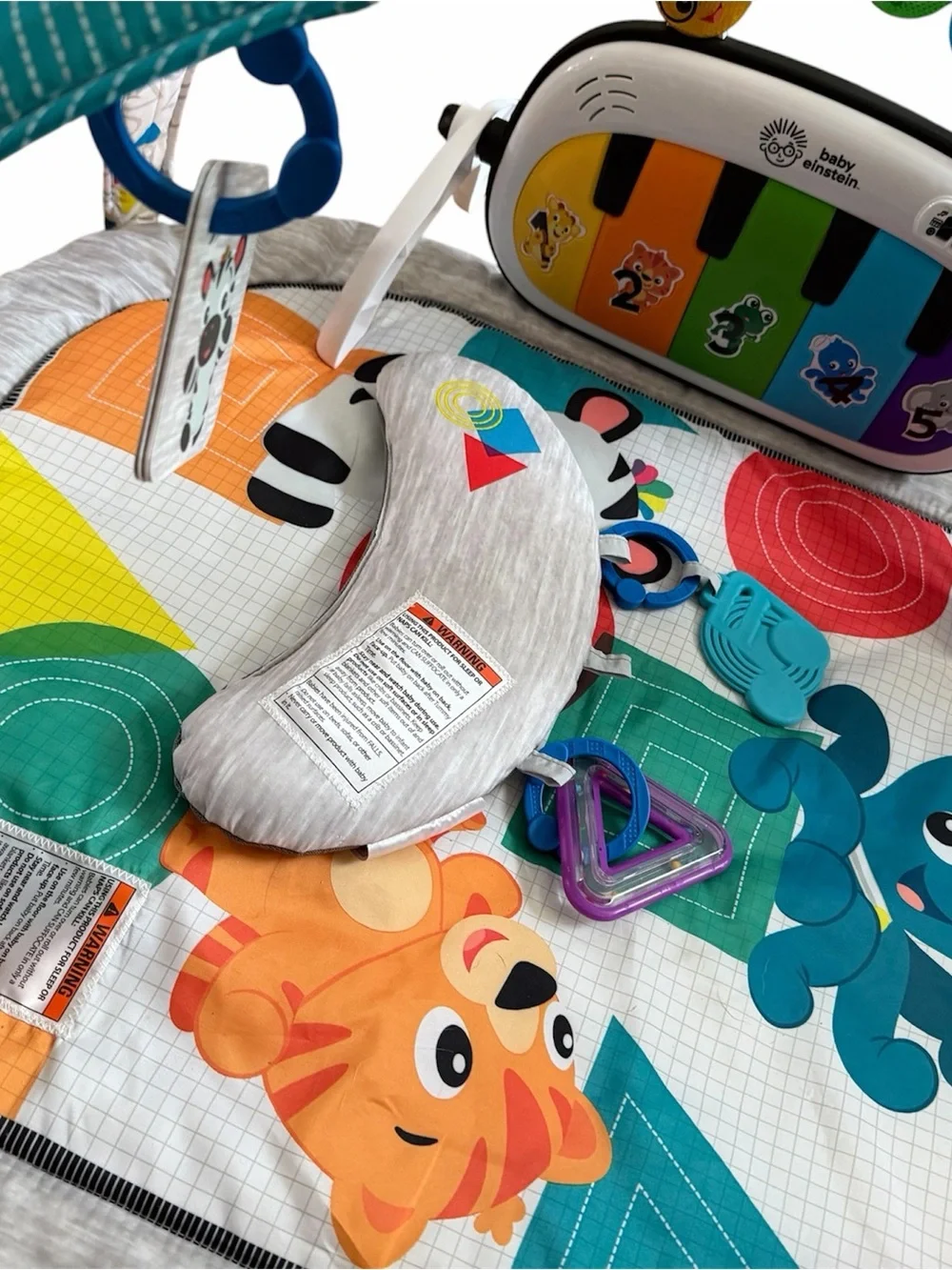 Teal Infant Activity Play Mat with Removable Musical Toy Bar